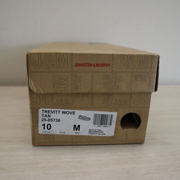 Johnston & Murphy 25-85736 Men Sz 10M Tan Leather Trevitt Woven Venetian Loafers - Picture 8 of 8